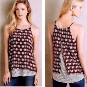 Anthropologie Porridge Suitcase Open Back Layered Swing Tank Medium